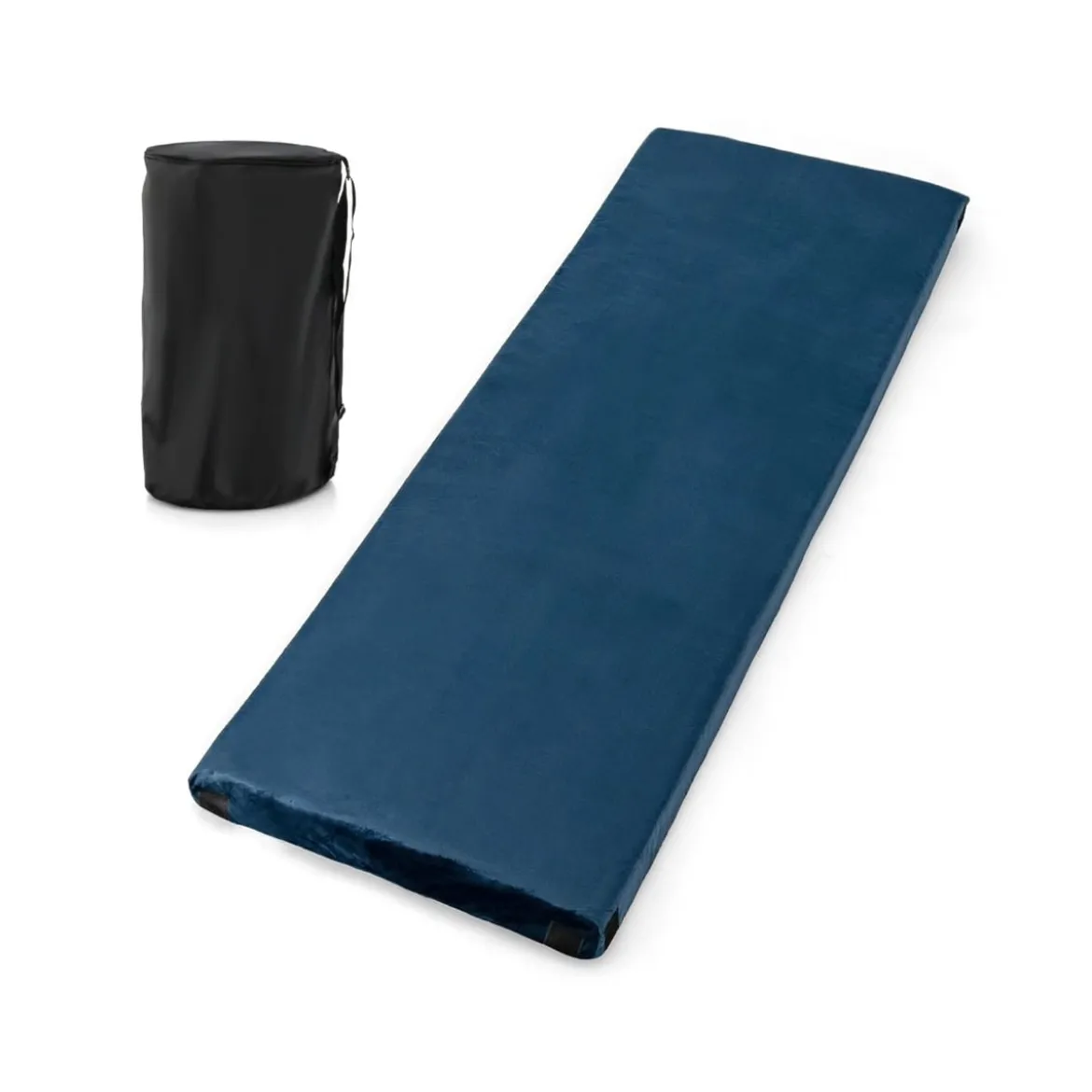 Isomatte Camping Campingmatratze aus Memory-Schaum leichte Schlafmatte mit Flanellbezug 183 x 62,5 x 6,5 cm