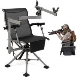 Jagdstuhl 360° drehbarer Schießstuhl mit verstellbaren Beinen 62 x 62 x 102 cm