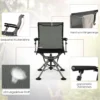 Jagdstuhl 360° drehbar klappbarer Campingstuhl höhenverstellbarer Drehstuhl 60 x 60 x 94/97/100 cm Schwarz