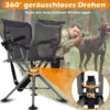 Jagdstuhl Klappstuhl mit verstellbaren Füßen Armlehnen und Pistolenhalter 360° leiser Drehung