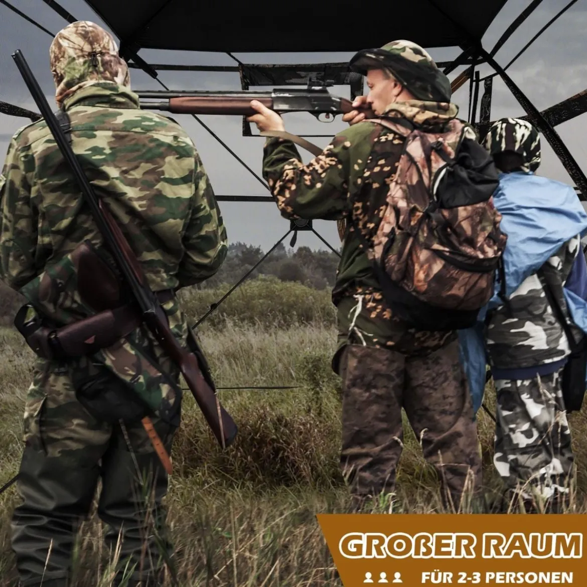 Jagdversteck für 2–3 Personen 360° durchsichtiges Jägerzelt für die Hirsch- und Wildschweinjagd