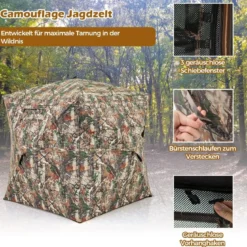 Jagdversteck für 2–3 Personen 360° durchsichtiges Jägerzelt für die Hirsch- und Wildschweinjagd