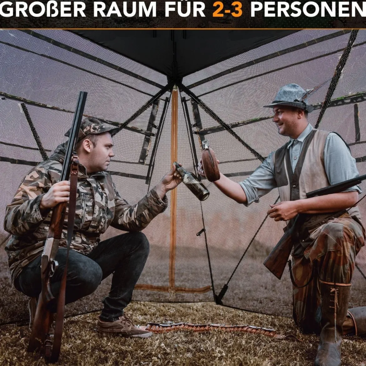Jagdzelt für 2–3 Personen 360° durchsichtiges Tarnzelt für die Hirsch- und Wildschweinjagd
