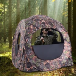 Jagdzelt Pop Up Design mit 360°-Weitsicht & Tragetasche & Spanngurten für 2 Personen
