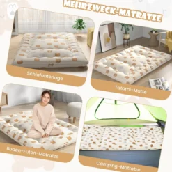 Japanische Futon Matratze Tatami-Matte Bodenmatratze Braunbär 140 x 200 cm