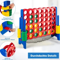 Jumbo 4-Gewinnt-Set 119 cm großes Vier-Gewinnt Spiel für Kinder Blau