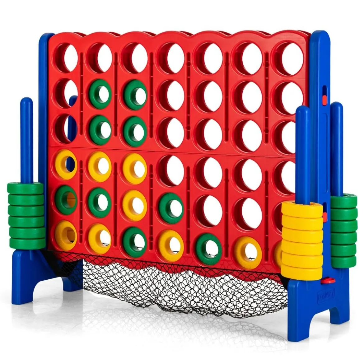 Jumbo 4-Gewinnt-Set 119 cm großes Vier-Gewinnt Spiel für Kinder Blau