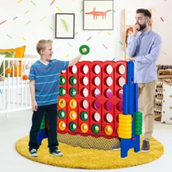 Jumbo 4-Gewinnt-Set 119 cm großes Vier-Gewinnt Spiel für Kinder Blau
