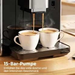 Kaffeevollautomat mit Mahlwerk & Milchbehälter Kaffeemaschine mit Automatischer Reinigung