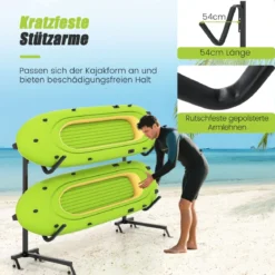 Kajak Halterung Kajak Aufbewahrungsregal Kajakständer für Kajaks SUP Kanus 80 kg Tragkraft Schwarz