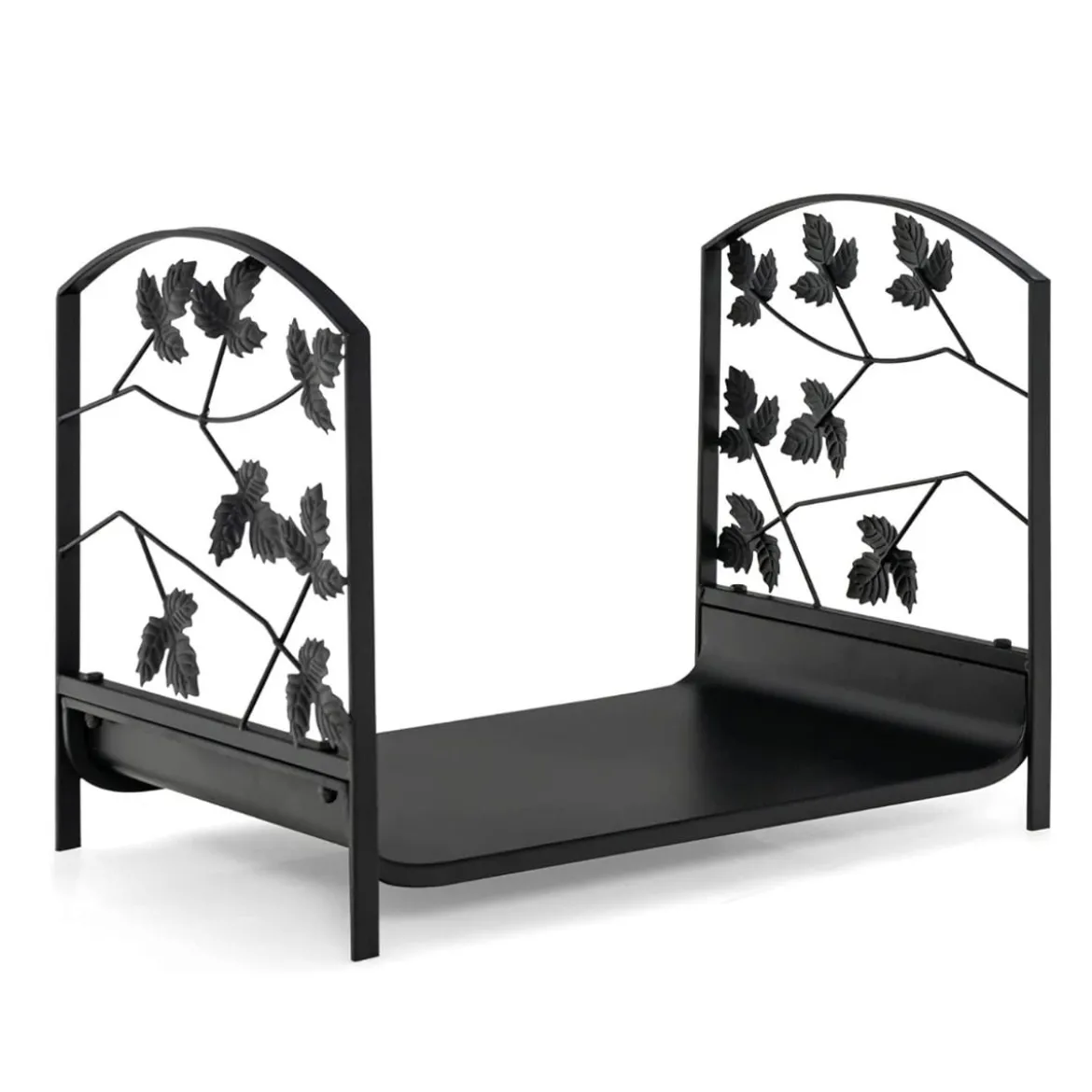 Kaminholzregal Metall Schwerlast-Brennholzregal Feuerholzregal 48 x 34 x 41 cm Schwarz