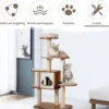 Katzenbaum Katzen Aktivitätsbaum Katzenkratzbaum Kletterbaum 68 x 48 x 142 cm Beige