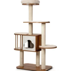 Katzenbaum Katzen Aktivitätsbaum Katzenkratzbaum Kletterbaum 68 x 48 x 142 cm Beige
