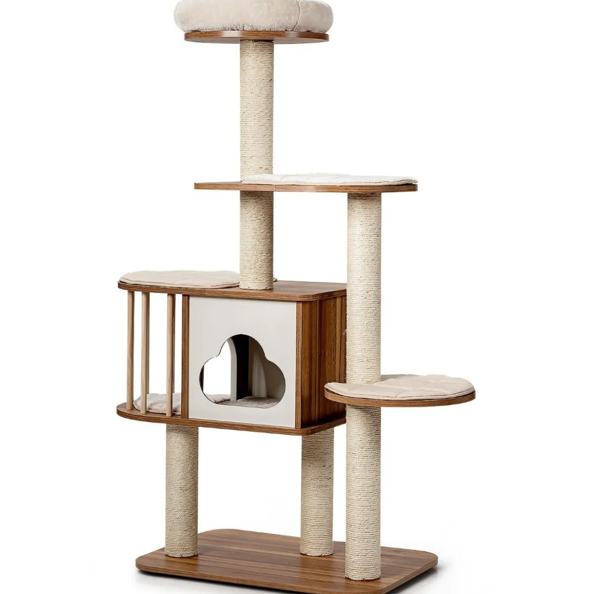 Katzenbaum Katzen Aktivitätsbaum Katzenkratzbaum Kletterbaum 68 x 48 x 142 cm Beige