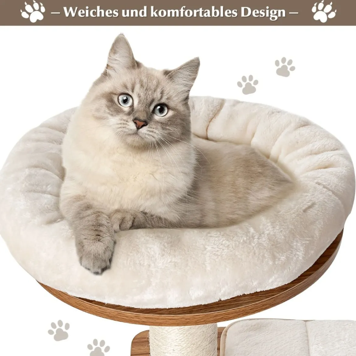 Katzenbaum Katzen Aktivitätsbaum Katzenkratzbaum Kletterbaum 68 x 48 x 142 cm Beige