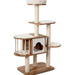 Katzenbaum Katzen Aktivitätsbaum Katzenkratzbaum Kletterbaum 68 x 48 x 142 cm Beige