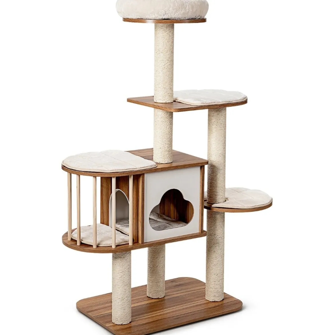Katzenbaum Katzen Aktivitätsbaum Katzenkratzbaum Kletterbaum 68 x 48 x 142 cm Beige