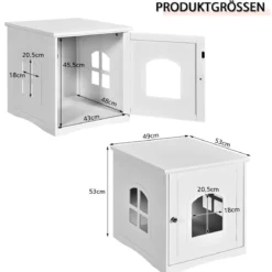 Katzenklo-Gehäuse dekoratives Katzenhaus mit magnetischer Tür 49 x 53 x 53 cm Weiß