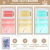 Katzenklo Schrank mit Verstellbarem LED-Licht & Regal & Ladestation & Schublade Katzentoilette Weiß