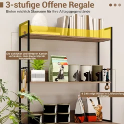 Katzenschrank für Katzentoilette mit Bücherregal Katzenklo Schrank Katzenhaus mit Eingang Grau