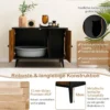 Katzenschrank Katzentoilette Katzenhaus mit Doppeltüren & Eingang 80 x 50 x 57 cm Schwarz + Natur