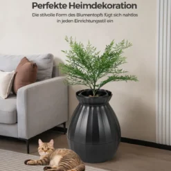 Katzentoilette intelligente Geruchsentfernung & Sterilisation Blumentopf-Stil Türvorhang 63L Katzenklo für Katzen
