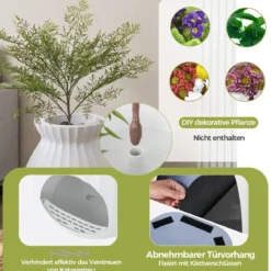 Katzentoilette intelligente Geruchsentfernung & Sterilisation Blumentopf-Stil Türvorhang 63L Katzenklo für Katzen