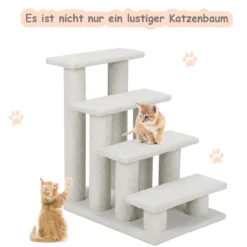 Katzentreppe 2-in-1 Lamm Kaschmir Haustiertreppe Beige 61 x 40 x 60 cm
