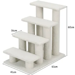 Katzentreppe 2-in-1 Lamm Kaschmir Haustiertreppe Beige 61 x 40 x 60 cm