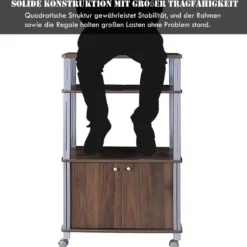 Küchenregal für Mikrowelle Küchenwagen mit Rollen 60 x 40 x 98 cm Braun