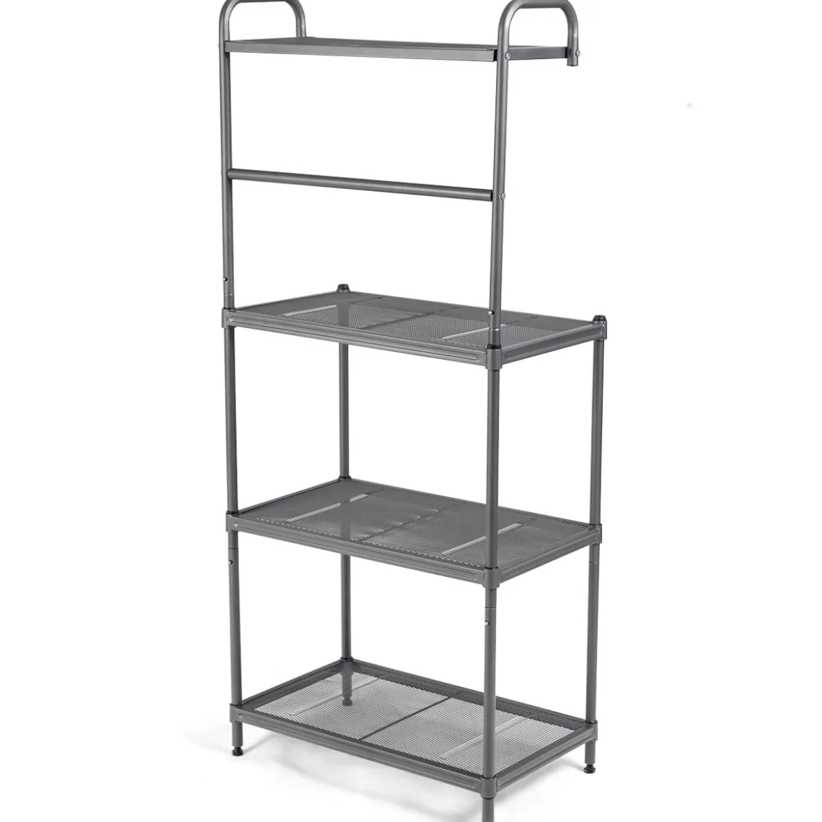 Küchenregal 4-stufig Mikrowellenregal mit verstellbaren Regalböden Mikrowellenständer aus Metall 59 x 34 x 136 cm