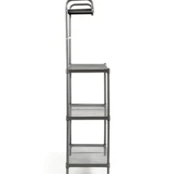 Küchenregal 4-stufig Mikrowellenregal mit verstellbaren Regalböden Mikrowellenständer aus Metall 59 x 34 x 136 cm