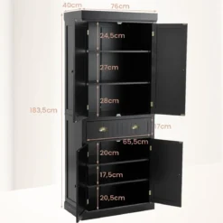 Küchenschrank 183 cm Buffetschrank aus Holz mit Verstellbarer Regalen