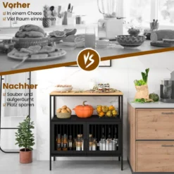 Küchenschrank Moderner Hübsches Küchen-Sideboard 80 x 35 x 90 cm Schwarz