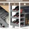 Küchenwagen mit Schubladen & 3-stöckigem Weinregal & Arbeitsplatte Servierwagen Grau