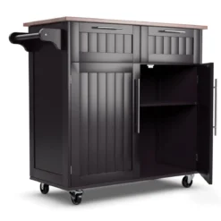 Küchenwagen Rollender Servierwagen mit Schubladen und Schränken 94 x 45,5 x 94,5 cm Kaffee