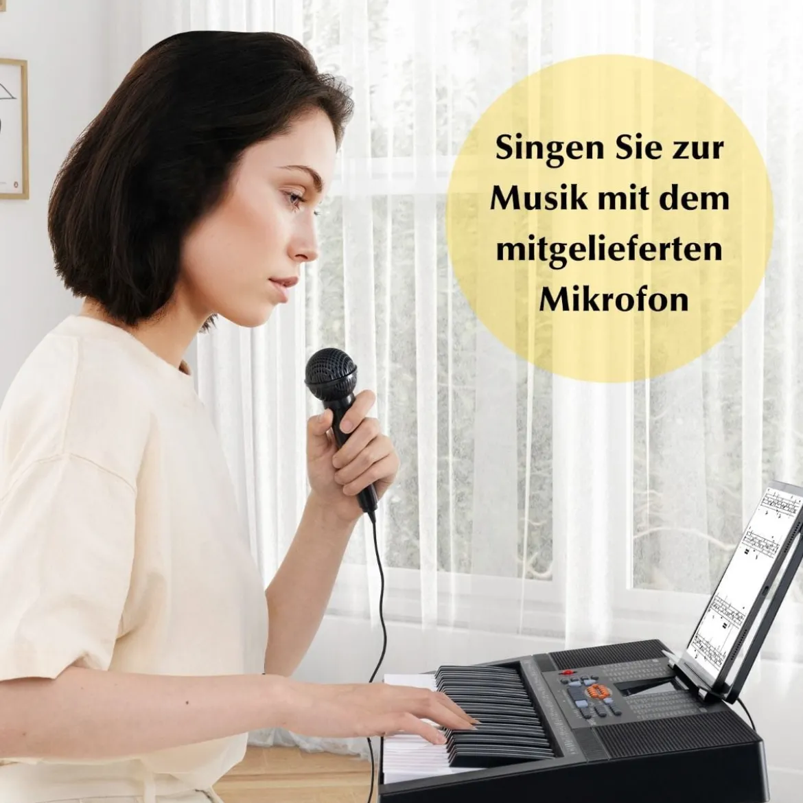 Keyboard Piano für Anfänger mit 61 Tasten Digitalpiano mit 300 Tönen