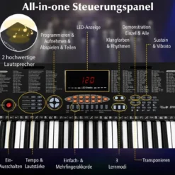 Keyboard Piano für Anfänger mit 61 Tasten Digitalpiano mit 300 Tönen