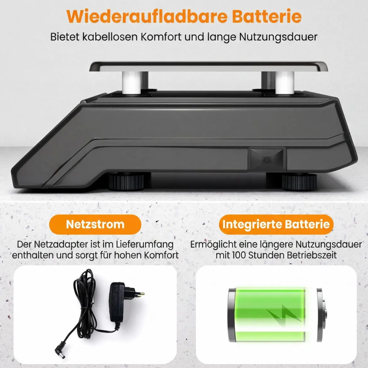 40 kg Digitale Ladenwaage Preisrechnende Lebensmittelwaage aus Edelstahl mit Beidseitigem LCD-Display