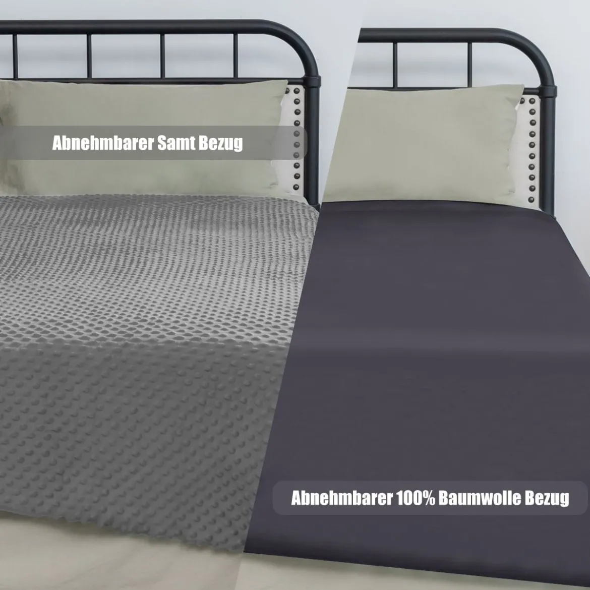 9,1 kg Gewichtete Decke Kuschelige Decke mit Premium-Glasperlen 203 x 152 cm Grau