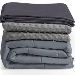 9,1 kg Gewichtete Decke mit Aufbewahrungstasche schwere Decke 183 x 122 cm Grau
