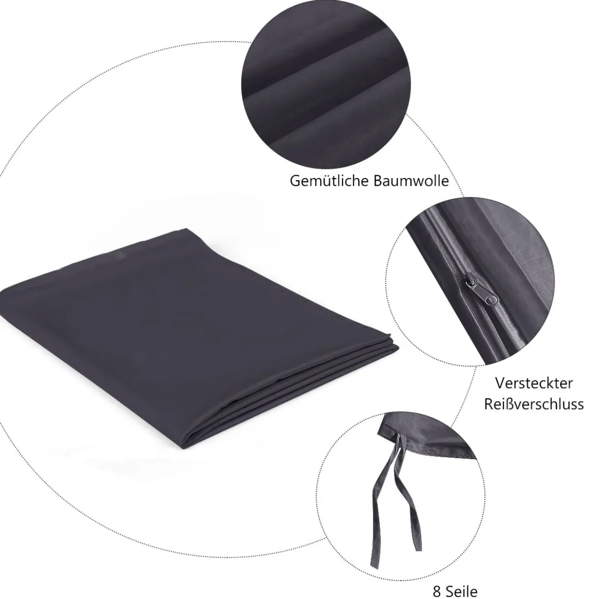6,82 kg Gewichtsdecke Bequeme Gravity Decke mit Glasperlen 183 x 122 cm Grau