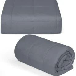 6,82 kg Gewichtsdecke Bequeme Gravity Decke mit Glasperlen 183 x 122 cm Grau