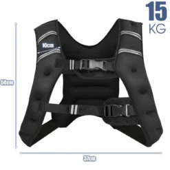 15KG Gewichtsweste Trainingsweste mit Reflexstreifen und verstellbarem Riemen Fitnessweste