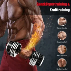 2,5 / 5 / 7,5 / 10 / 12,5 kg Kurzhantel mit Ständer und Gewichtsangabe Schwarz