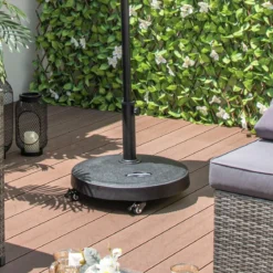 23 kg Sonnenschirmständer mit Rollen & Griffen Schirmständer für Schirmstangen von 38/48 mm Ø52 cm Marktschirmständer