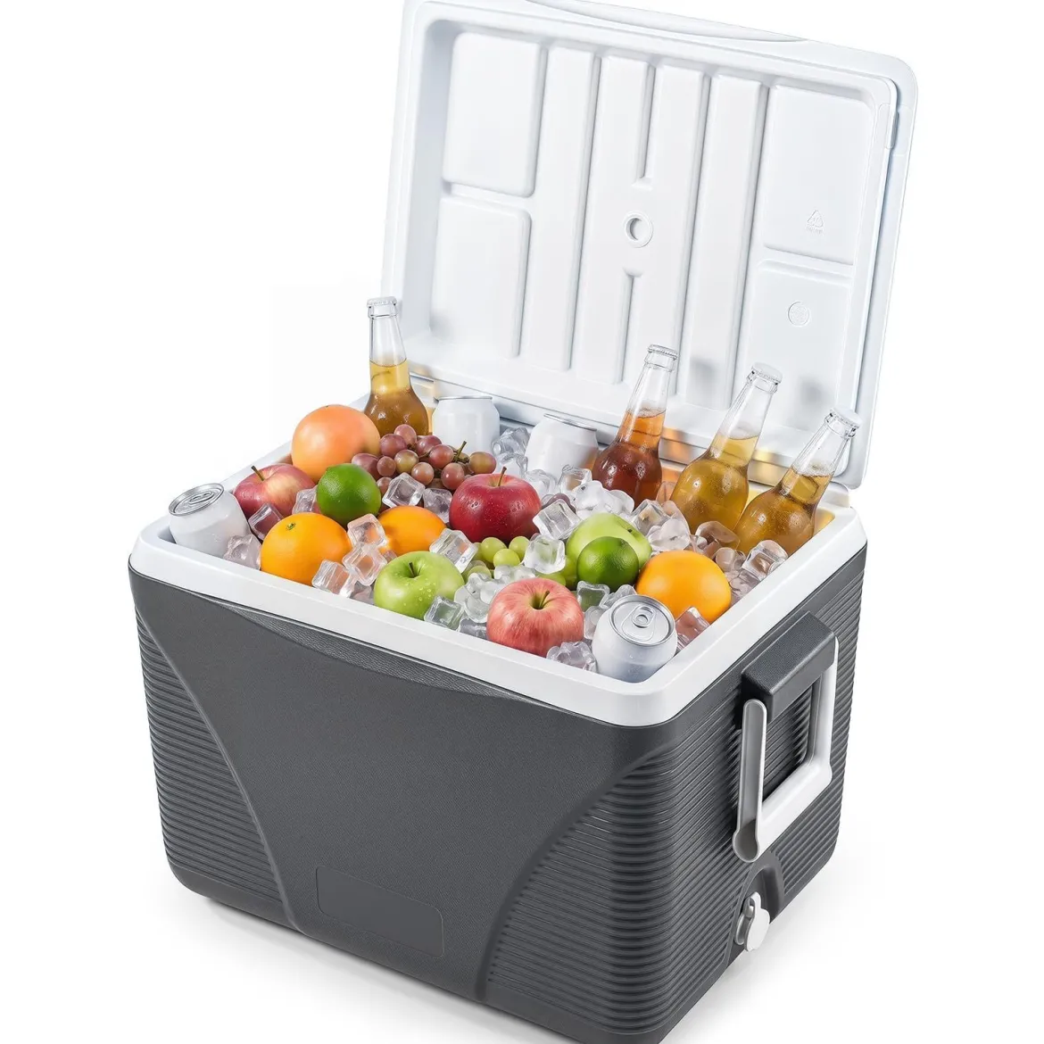 Kühlbox 41 L Thermobox ohne Strom bis 5-7 Tage Kühlung Isolierbox aus Kunststoff mit 4 Getränkehaltern