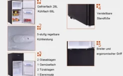 Kühlschrank mit Gefrierfach Gefrierschrank Kühl Gefrierkombination 85L