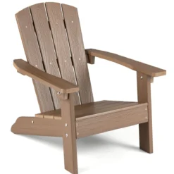 Kinder Adirondack Stuhl aus HIPS Gartenstuhl mit Ergonomischer Rückenlehne Braun