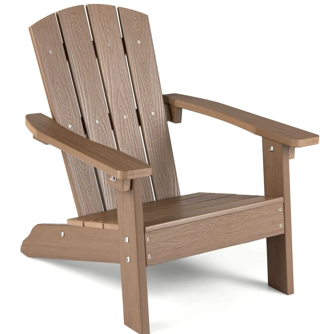 Kinder Adirondack Stuhl aus HIPS Gartenstuhl mit Ergonomischer Rückenlehne Braun